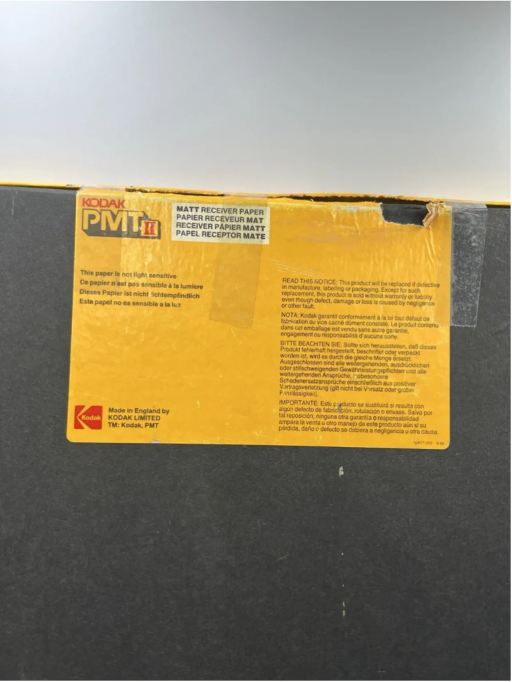 Vintage Kodak PMT2 BOX ONLY , WAS USED FOR CONTAINER ORDERS OR MATT PAPER INPAST